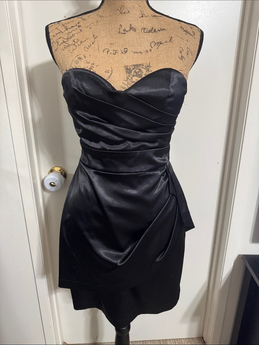 Love Tease Black Strapless Satin Cocktail Dress